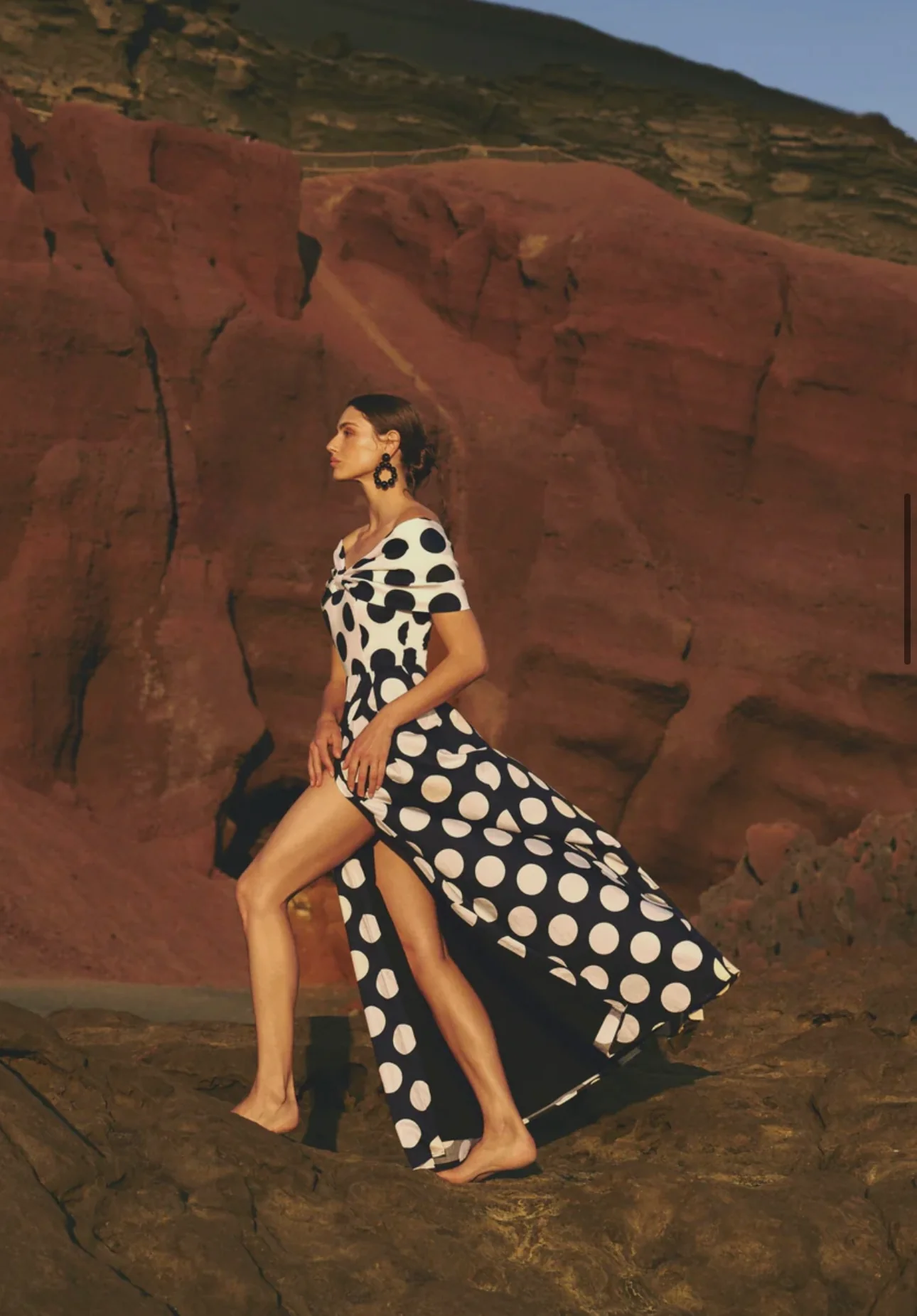Leo & Ugo Polka Dot Off the Shoulder Dress - Image 4