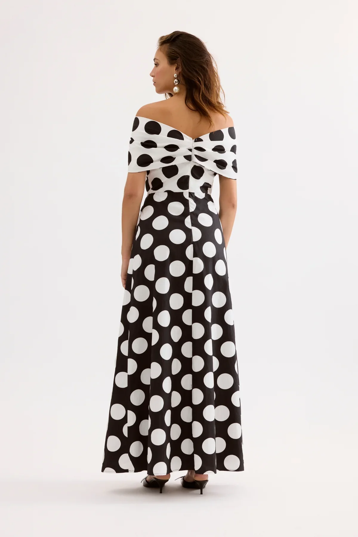 Leo & Ugo Polka Dot Off the Shoulder Dress - Image 6