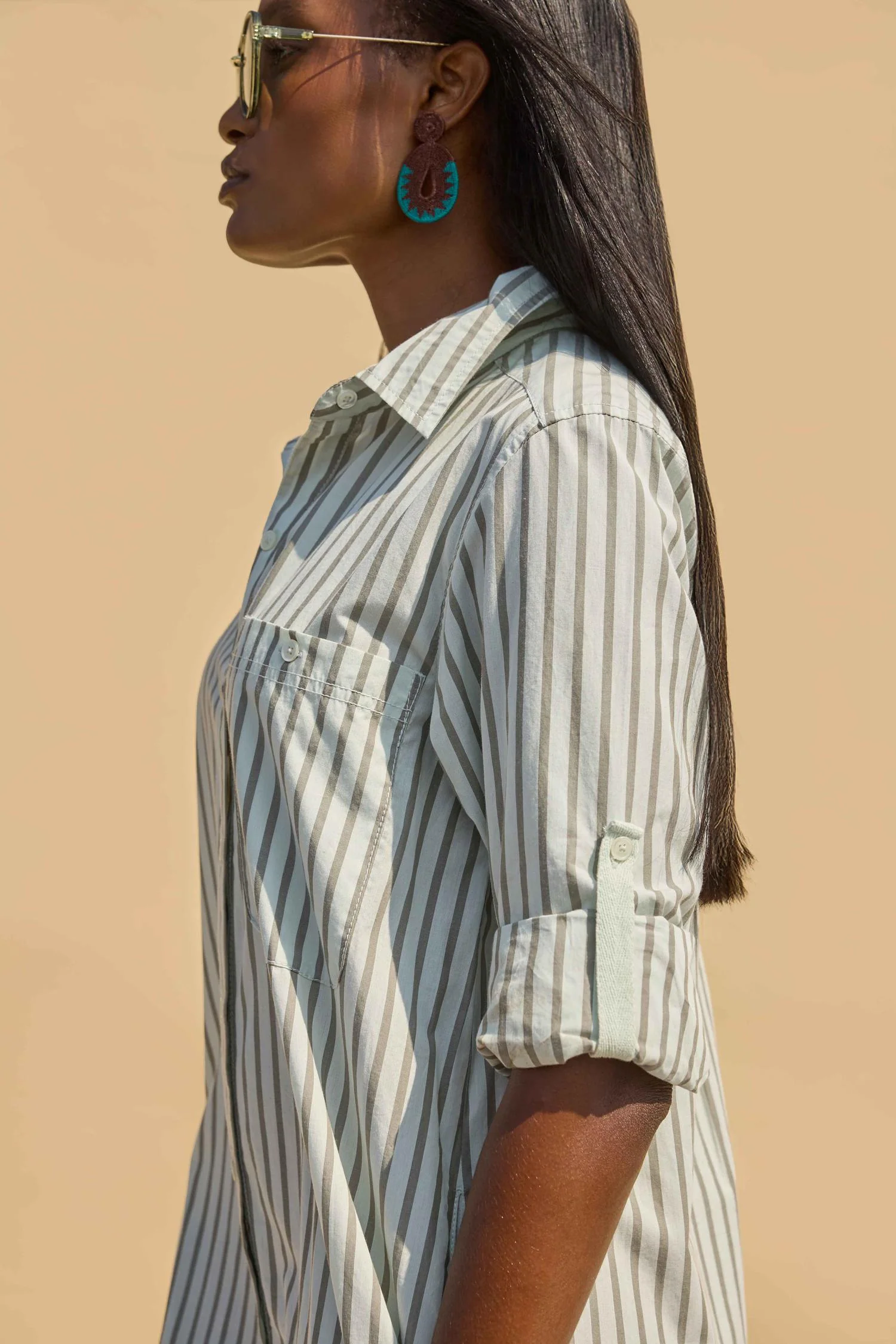 Lilla P Striped Shirt Dress - Image 2