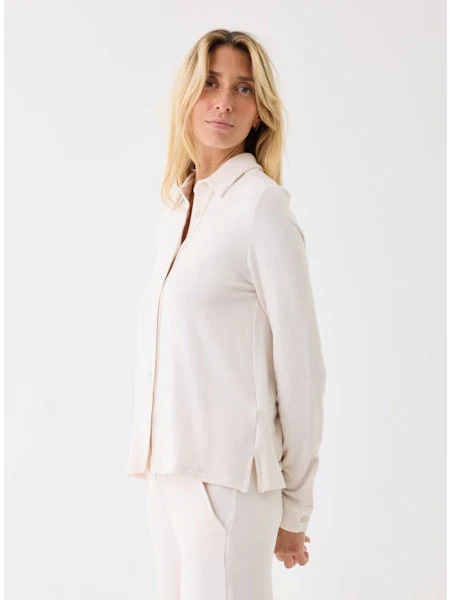Majestic Filatures French Terry Long Sleeve Relaxed Shirt with Back Pleat - Image 2