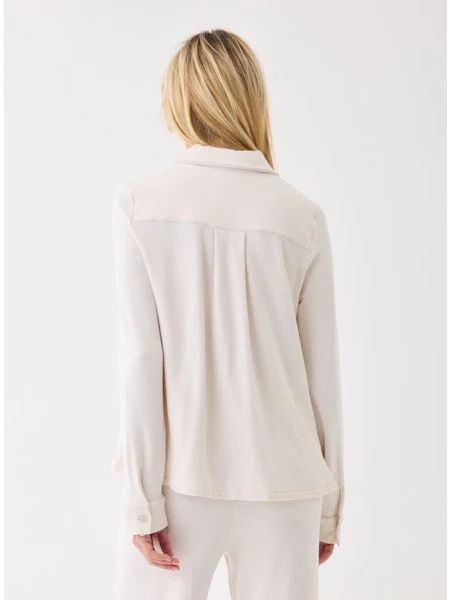 Majestic Filatures French Terry Long Sleeve Relaxed Shirt with Back Pleat - Image 3