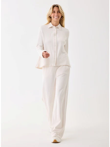 Majestic Filatures French Terry Long Sleeve Relaxed Shirt with Back Pleat - Image 4