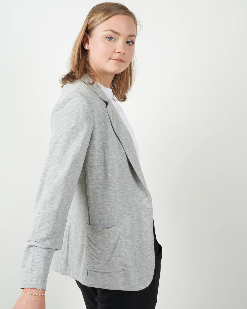 Majestic Filatures French Terry Looped One-Button Blazer - Image 2
