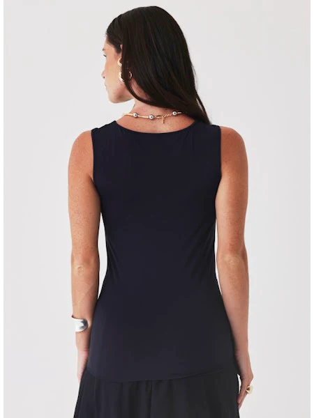 Majestic Filatures Jersey Stretch Crewneck Tank, Noir - Image 4