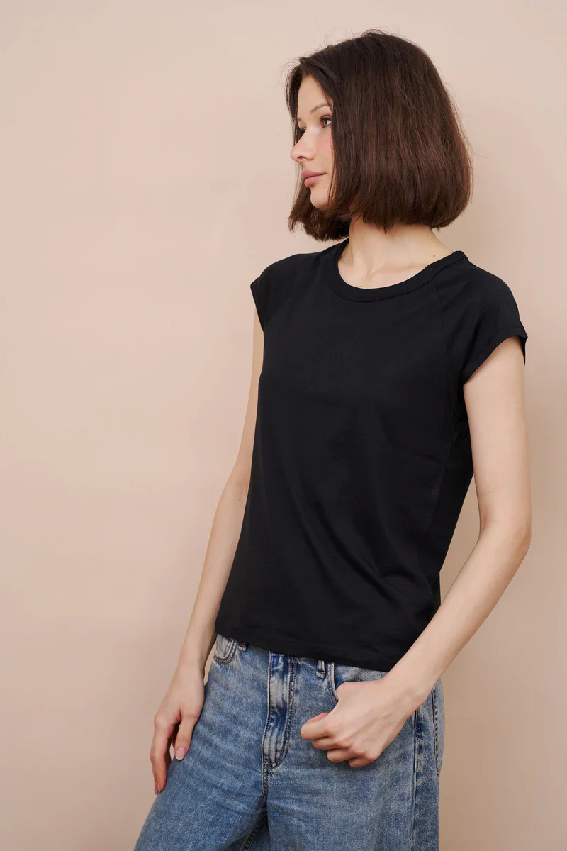 Majestic Filatures Lyocell Cotton Cap Sleeve Crewneck - Image 2