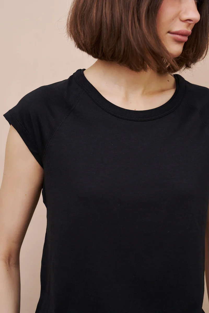 Majestic Filatures Lyocell Cotton Cap Sleeve Crewneck - Image 3