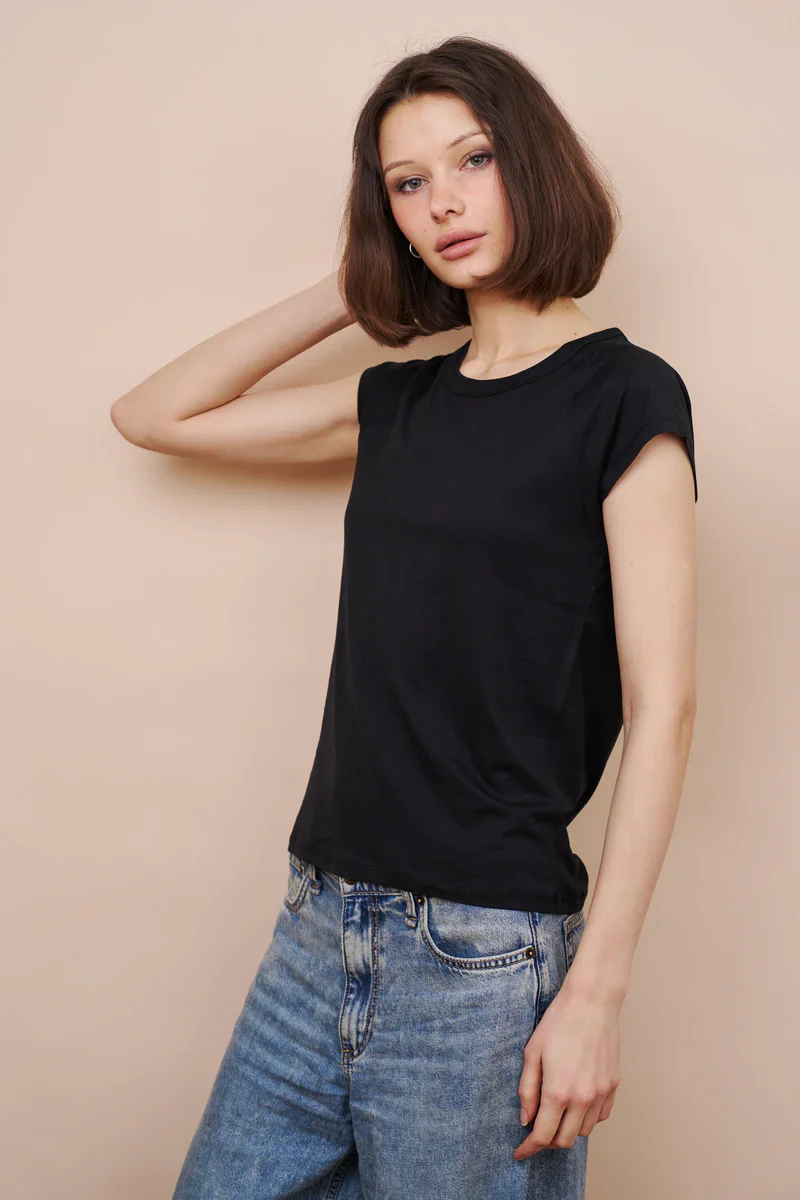 Majestic Filatures Lyocell Cotton Cap Sleeve Crewneck - Image 4