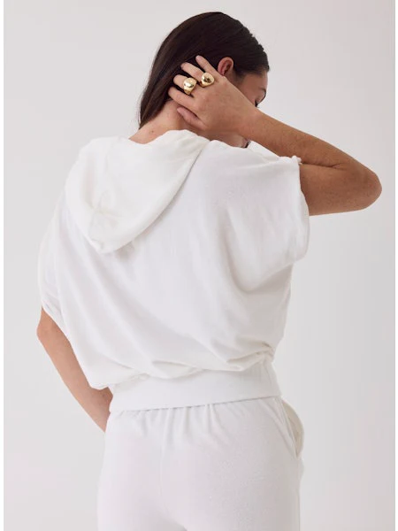 Majestic Filatures Organic Cotton Terry Short Sleeve Hoodie - Image 3