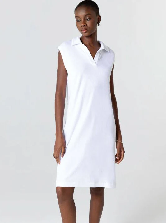 Majestic Filatures Organic Cotton Terry Sleeveless Polo Dress - Image 2