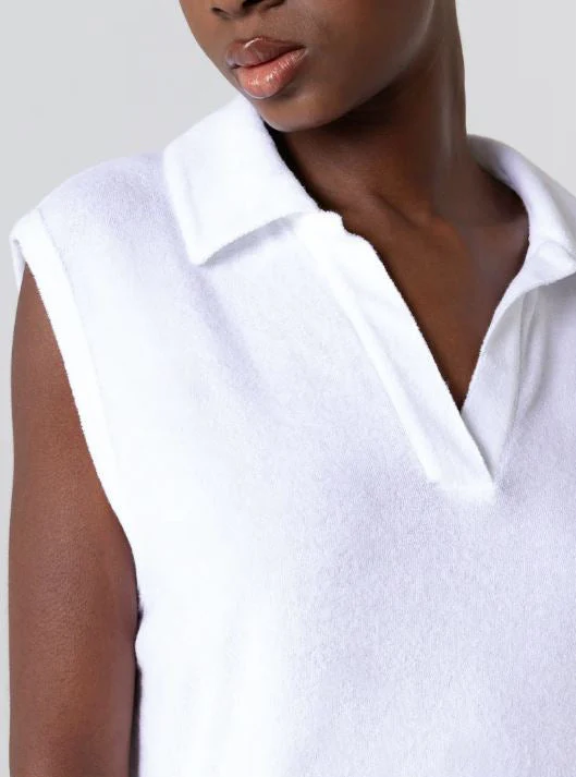 Majestic Filatures Organic Cotton Terry Sleeveless Polo Dress - Image 4
