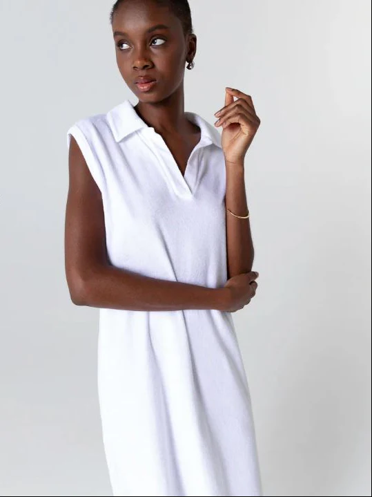 Majestic Filatures Organic Cotton Terry Sleeveless Polo Dress - Image 5