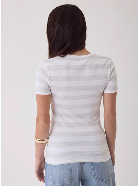 Majestic Filatures Soft Touch Stripe Short Sleeve Crewneck - Image 3