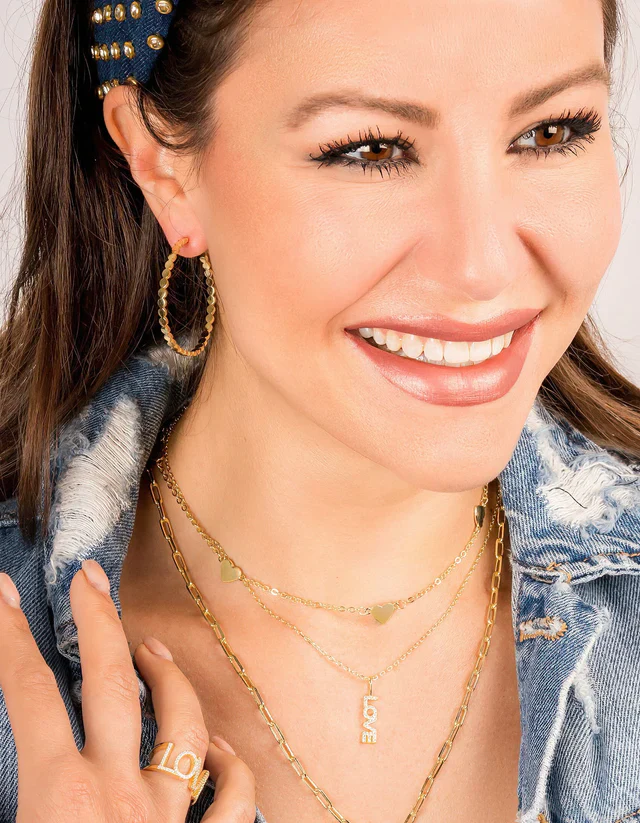 MB Styles Skinny Dot Hoops, Available in 2 Colors - Image 2