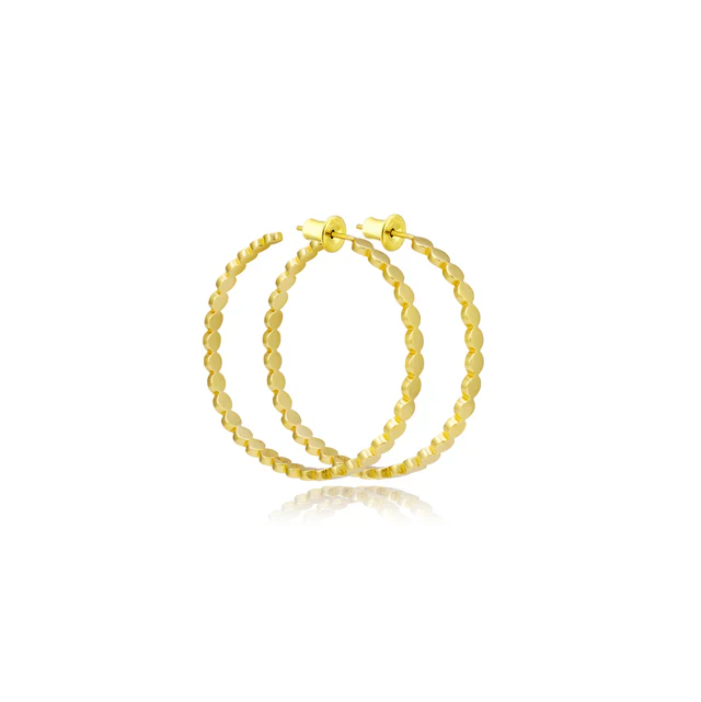 MB Styles Skinny Dot Hoops, Available in 2 Colors - Image 3