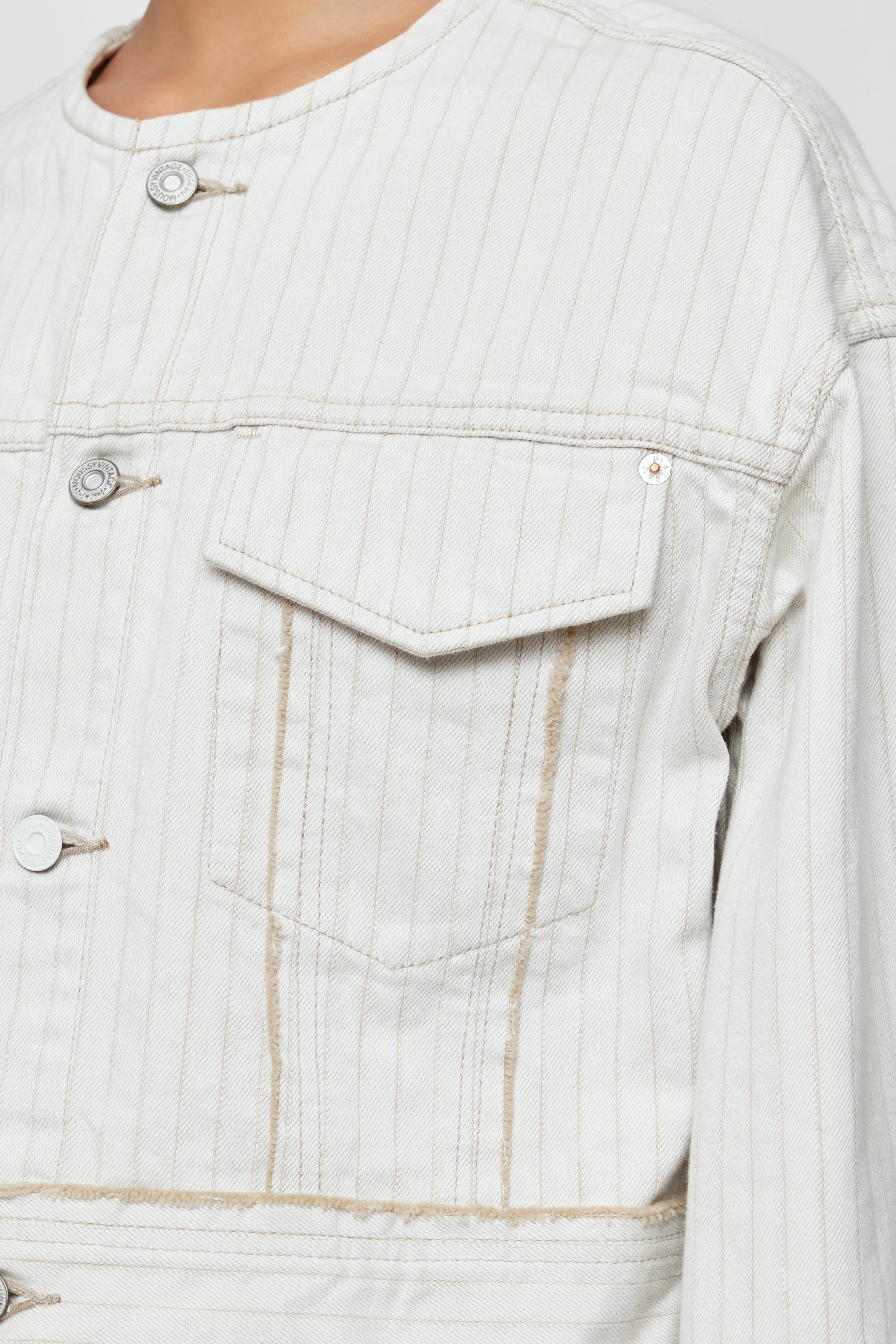 Moussy Vintage Fords No Collar Cropped Jacket - Final Sale - Image 2