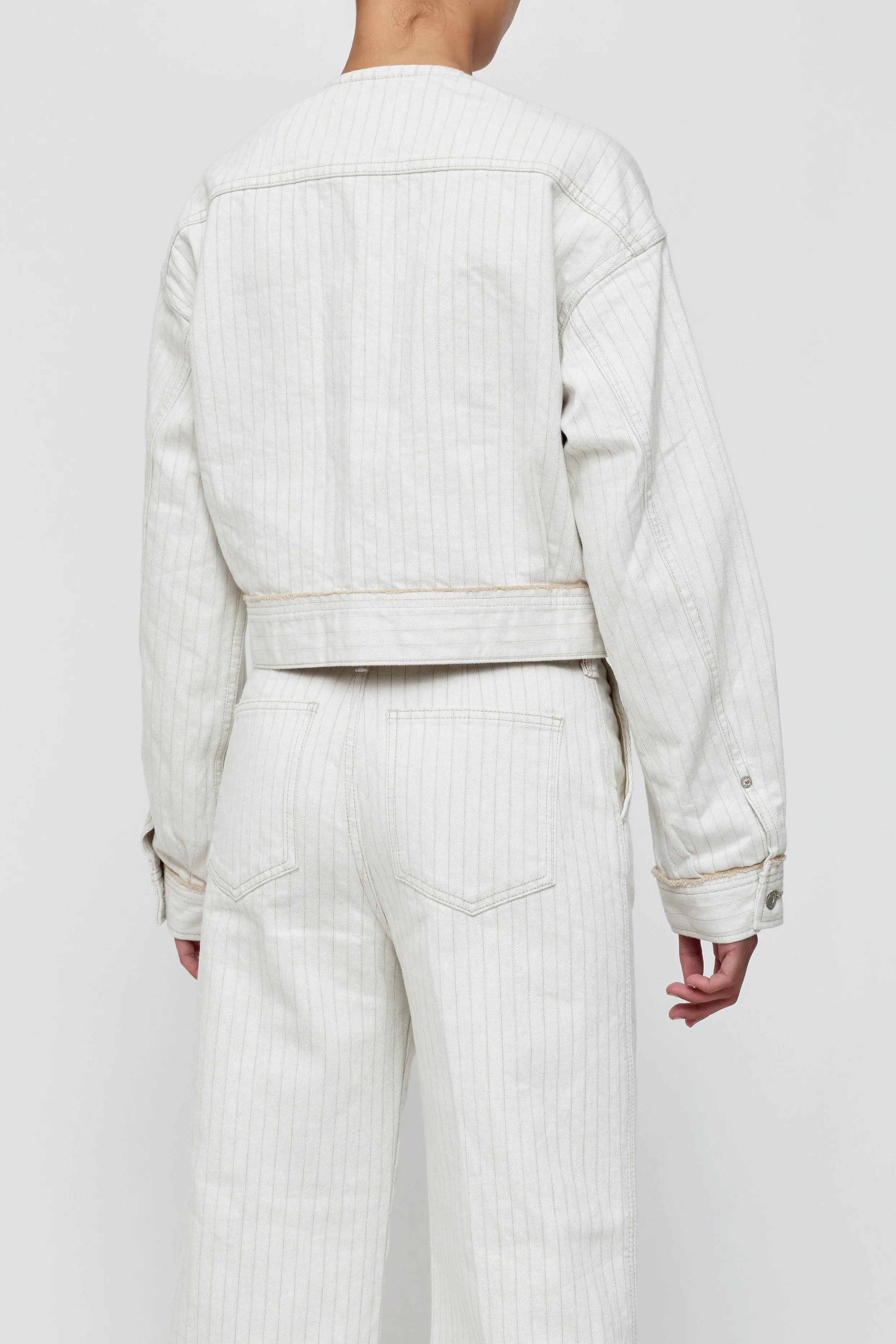 Moussy Vintage Fords No Collar Cropped Jacket - Final Sale - Image 4