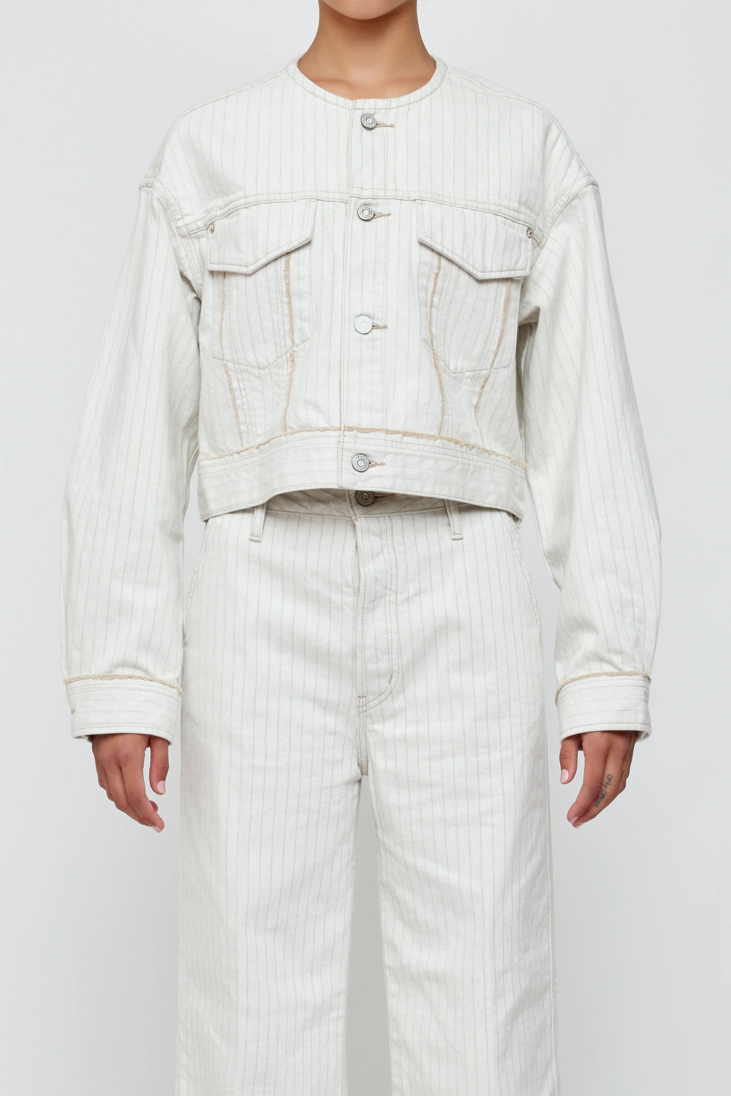 Moussy Vintage Fords No Collar Cropped Jacket - Final Sale - Image 5