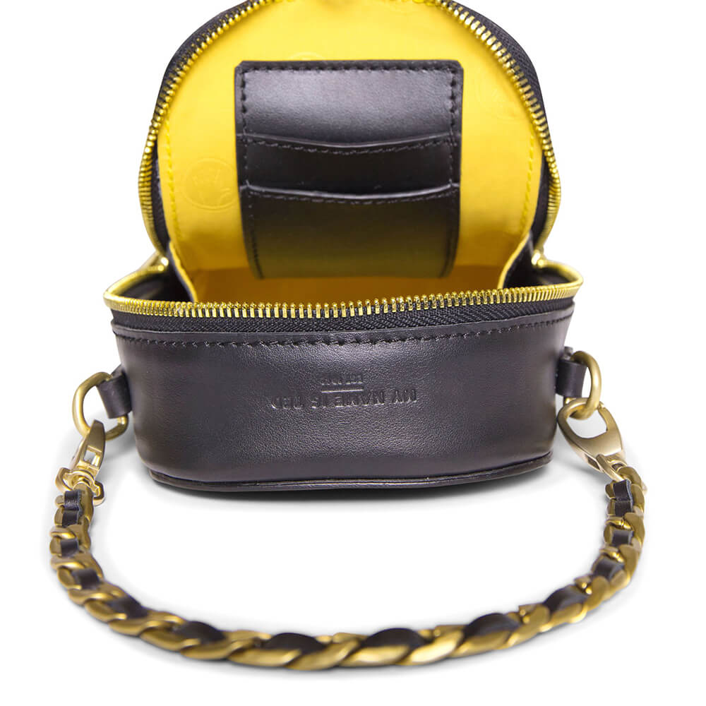 Ted 1942 Mini Door Bag, Black with Black Suede - Image 6