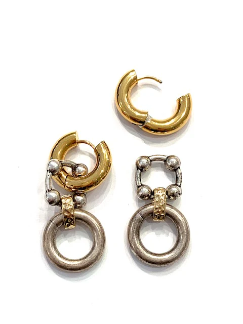 Paula Rosen Jewelry Sal Two Tone Earrings - Image 2