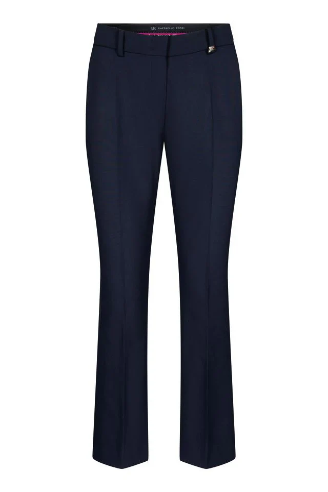 Raffaello Rossi Dora Cropped Trouser, Navy Blue - Image 2