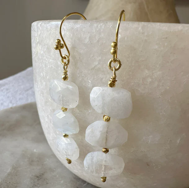 Robindira Unsworth Camila Moonstone Drop Earrings - Image 2