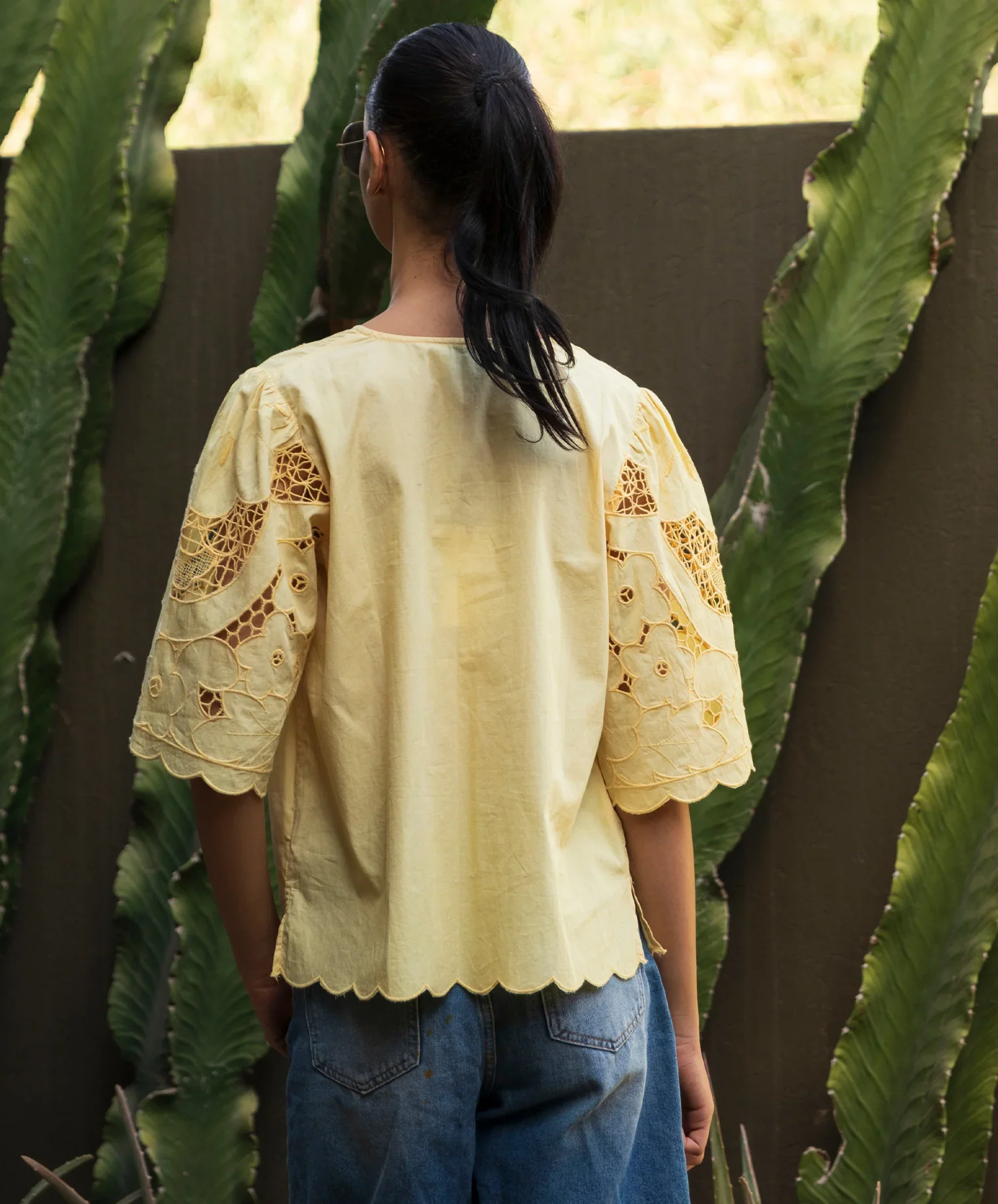 Rose and Rose Delphinium Embroidered Top - Image 3