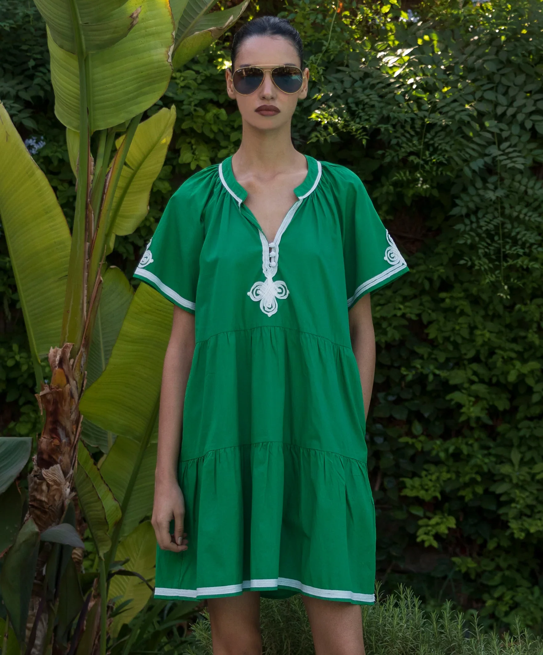 Rose and Rose Flora Short Sleeve Tiered Dress - Image 2