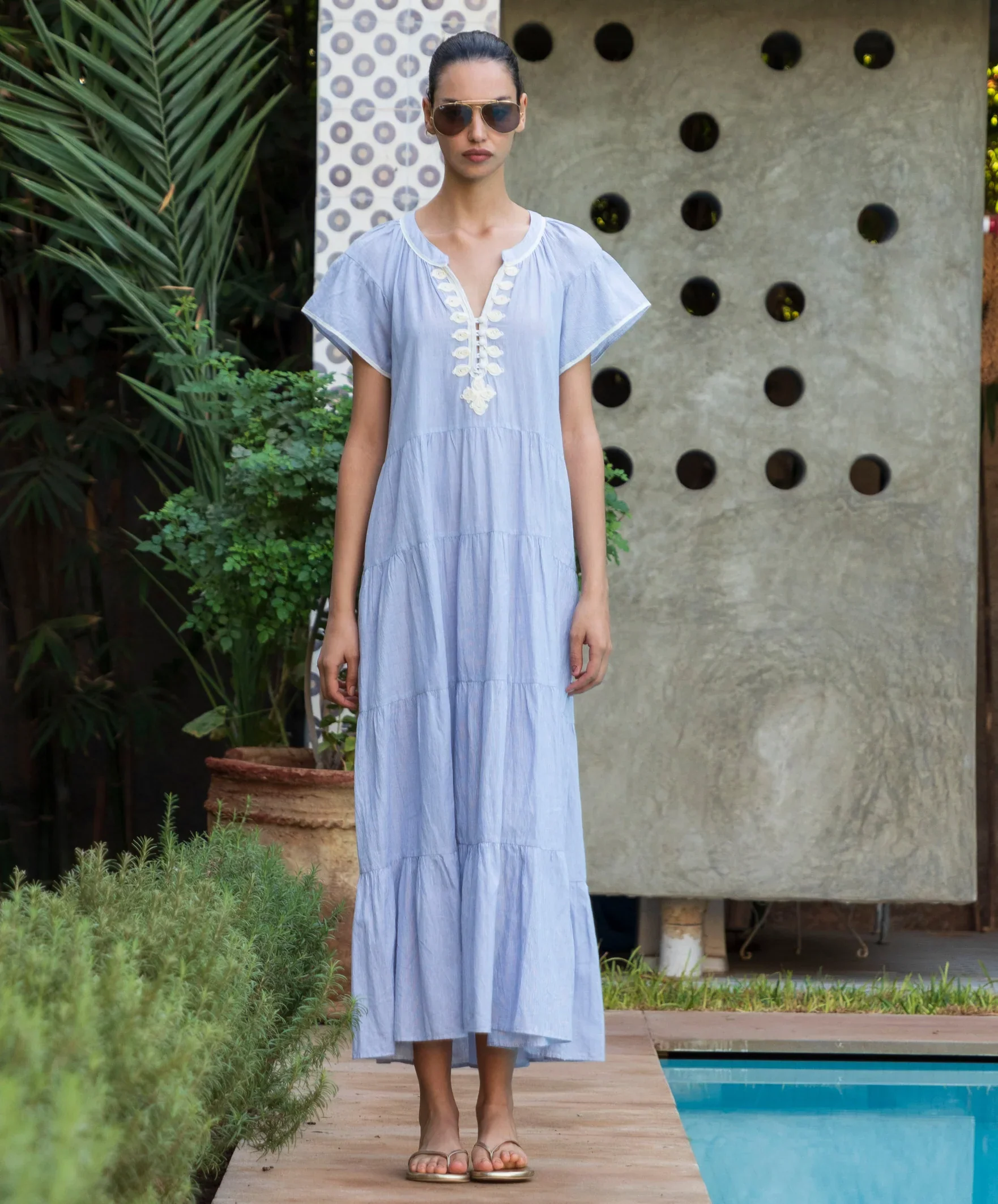 Rose and Rose Camelia Striped Maxi Dress - Image 2