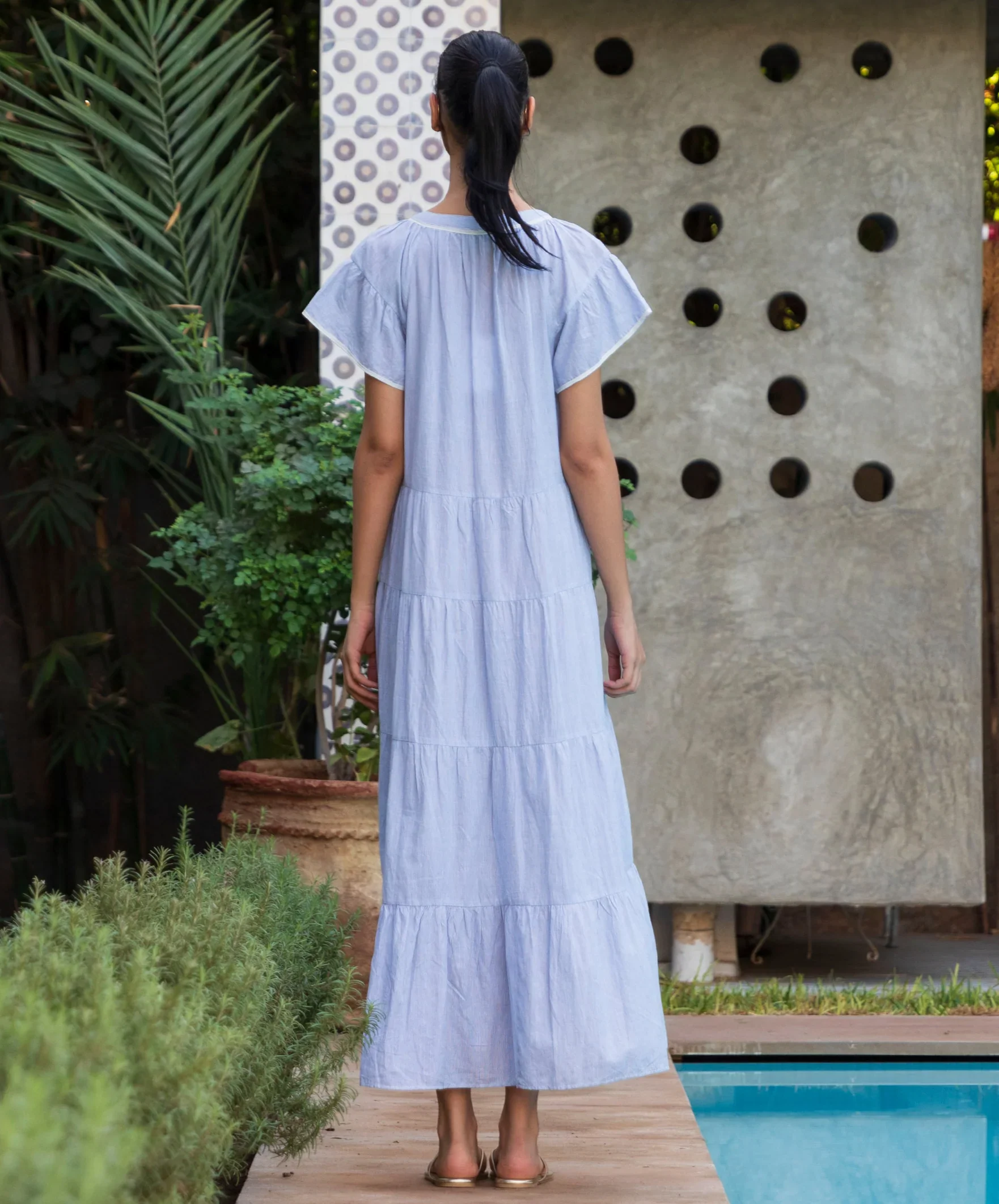 Rose and Rose Camelia Striped Maxi Dress - Image 3
