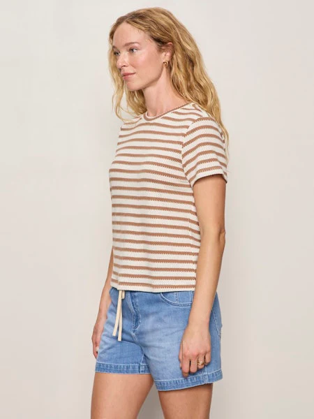 Sanctuary Perfect Textured Tee, Valle Stripe - Image 4