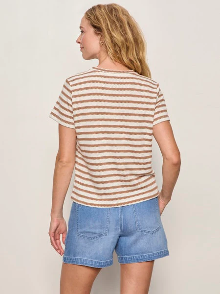 Sanctuary Perfect Textured Tee, Valle Stripe - Image 5