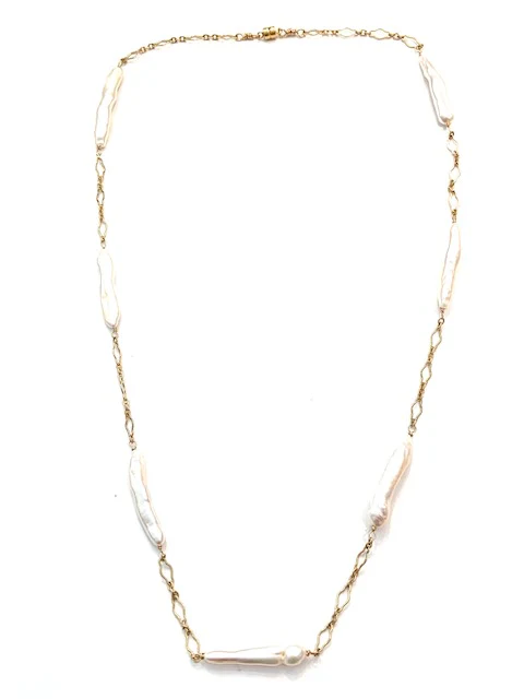 Sconset Flair Studio Biwa Pearl Tin Cup Style Necklace - Image 3