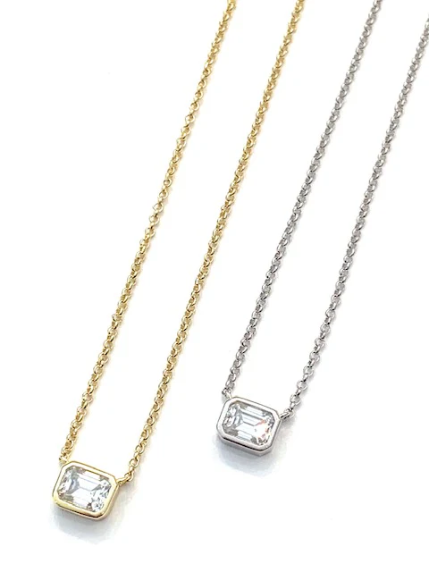Sconset Flair Studio Moissanite Necklace, Available in 2 Colors - Image 3