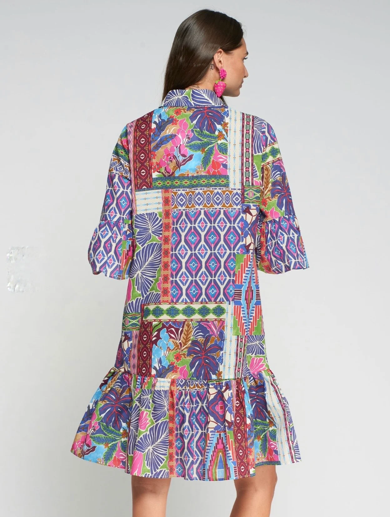 Vilagallo Ada Shirt Dress with Ruffle Hem - Image 2