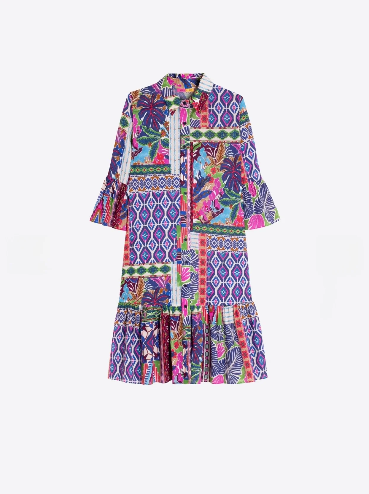 Vilagallo Ada Shirt Dress with Ruffle Hem - Image 3