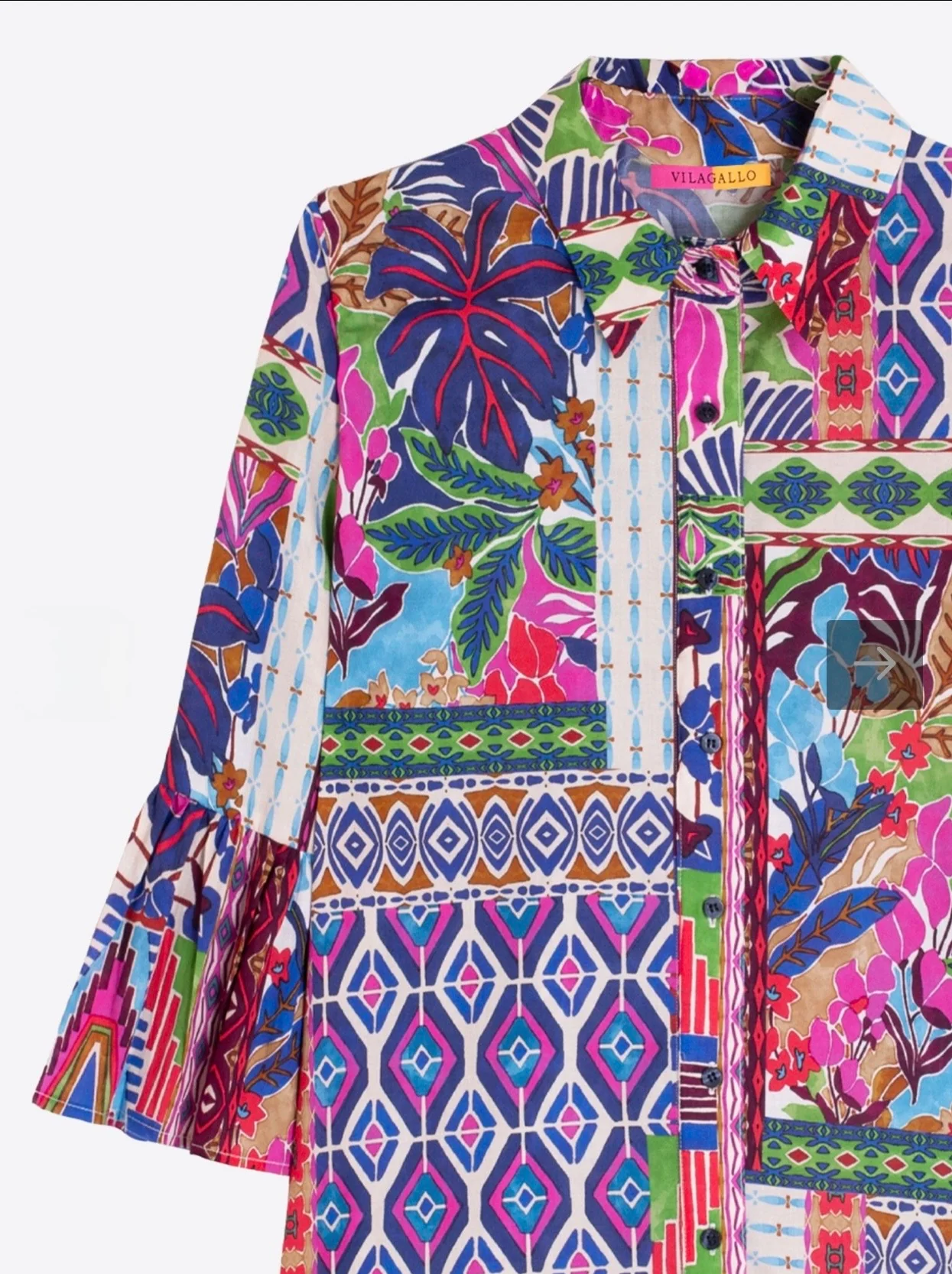 Vilagallo Ada Shirt Dress with Ruffle Hem - Image 4
