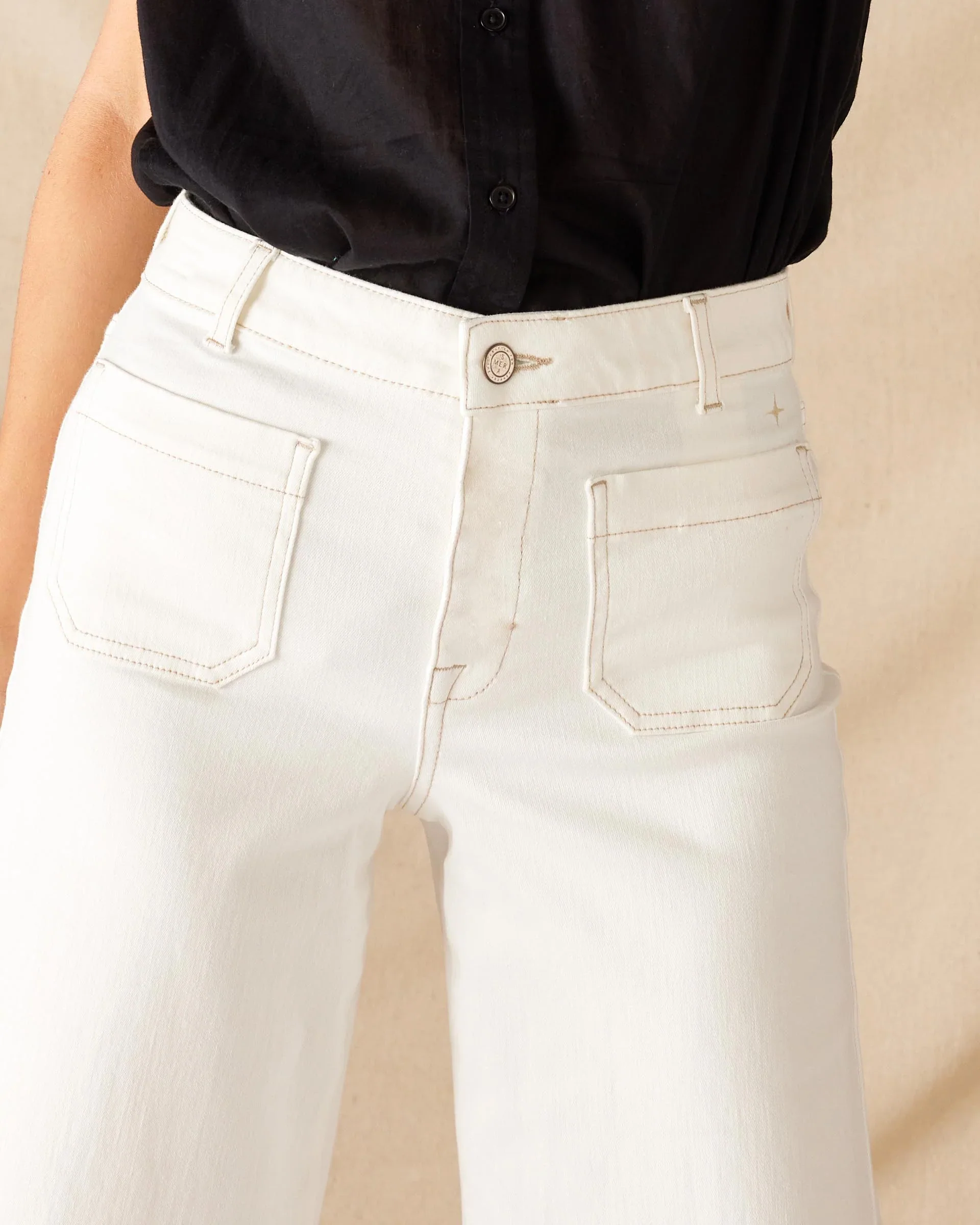 Voyageur by Mersea Sailor Cropped Wide Leg Jeans - Image 3
