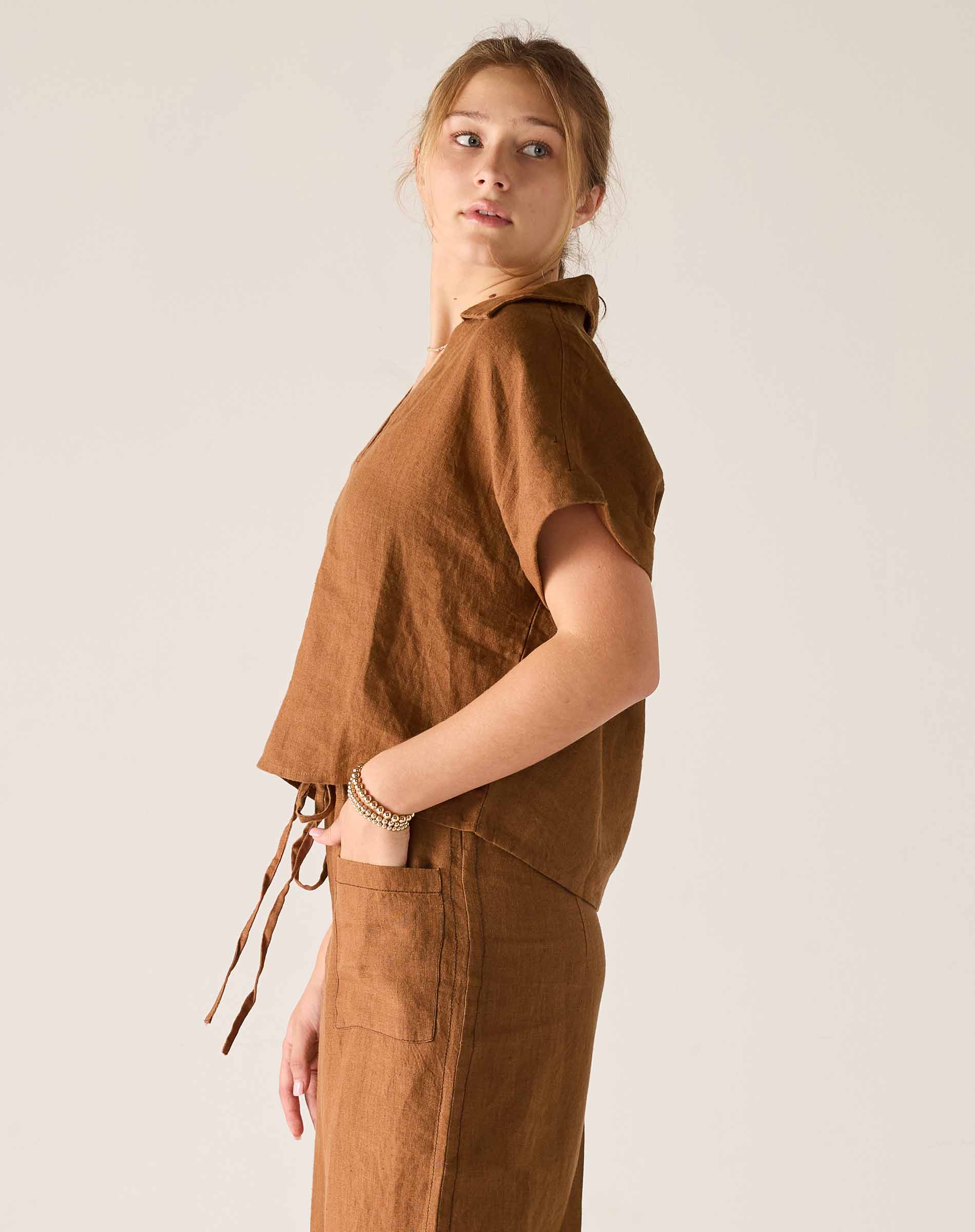 Voyageur by Mersea Hadley Boxy Linen Top - Image 5
